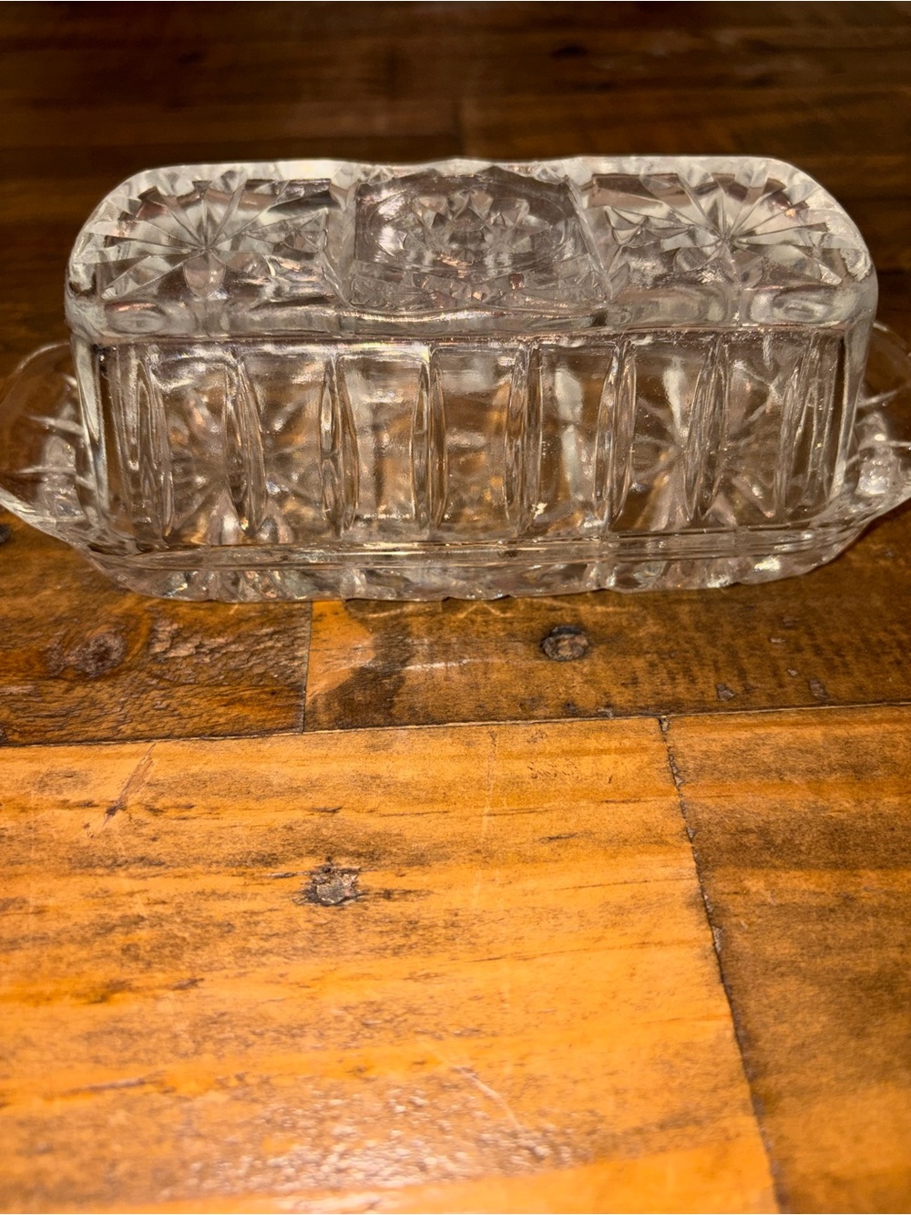 Vintage Anchor Hocking Starburst Butter Dish |